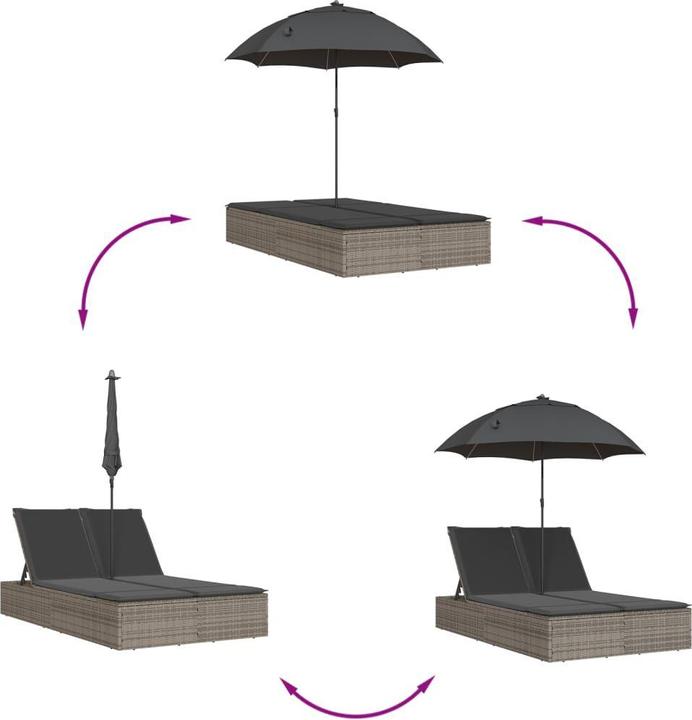 Immagine prodotto vidaXL Doppel-Sonnenliege (164 cm)