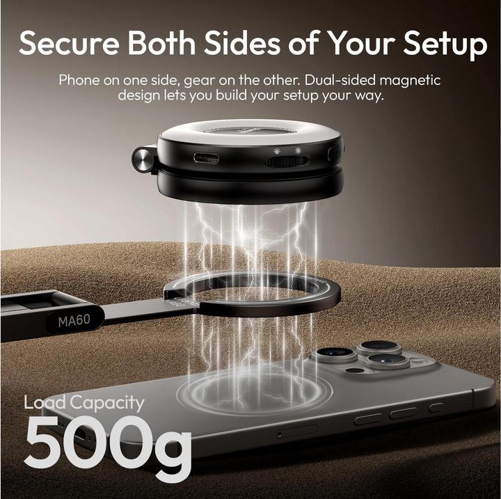 Image du produit Ulanzi MA60 Foldable Magnetic Phone Tripod(Black)