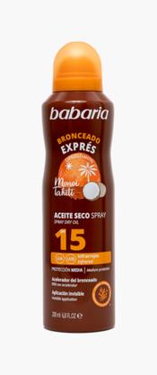 Immagine prodotto Babaria Olio secco spray abbronzante espresso SPF15 200ml (Spray solare, SPF 15, 200 ml)