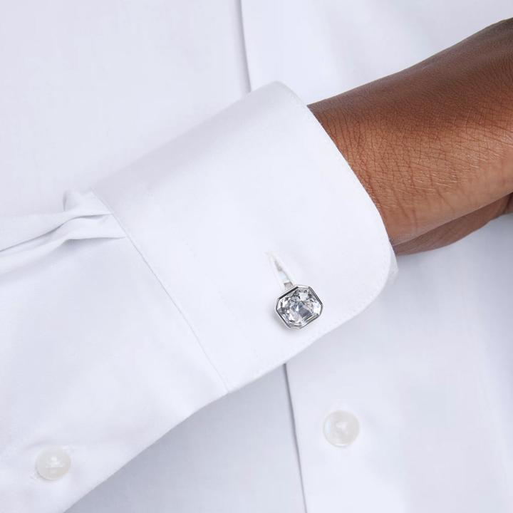Actual product image Swarovski Millenia Manschettenknöpfe Oktagon-Schliff Weiss Rhodiniert (Swarovski Metal)