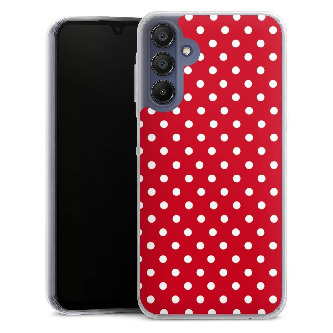 DeinDesign Slim Case Für Samsung Galaxy A15 5G Silikon Hülle Ultra Dünn Handyhülle Polka Dots Punkte Retro (Samsung Galaxy A15 5G), Smartphone
