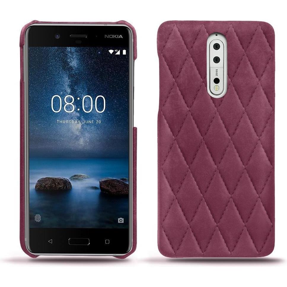 Noreve Lederschutzhülle (Nokia 8), Smartphone Hülle, Violett
