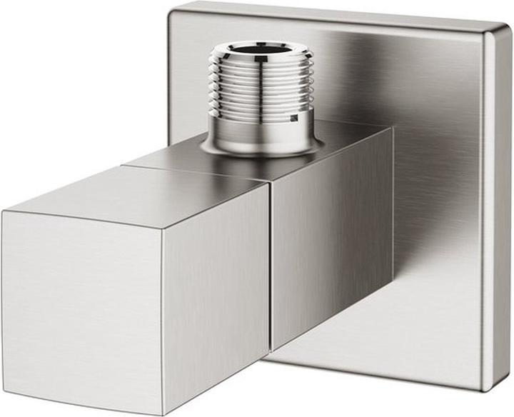 Actual product image Grohe Angle valve EUROCUBE 1/2inch, with push rosette supersteel