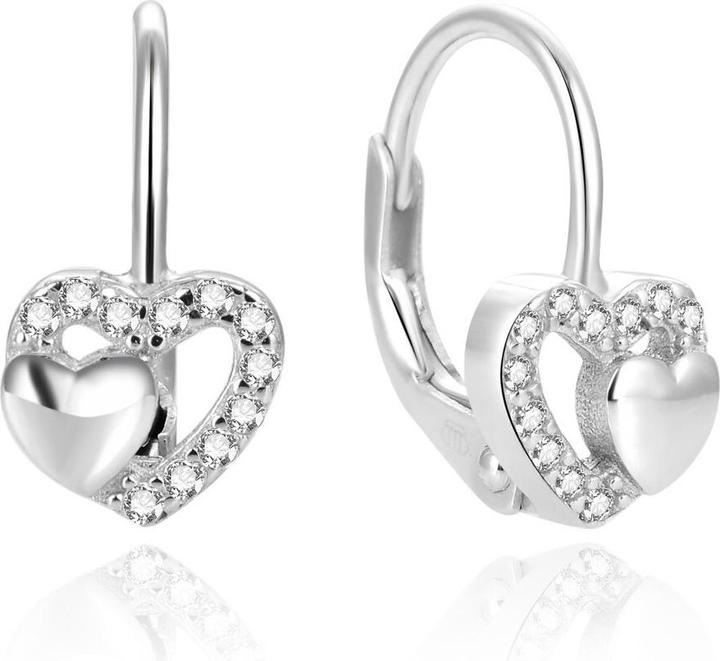 Image du produit Beneto Charmants boucles d'oreilles en argent avec coeurs AGUC1283DL