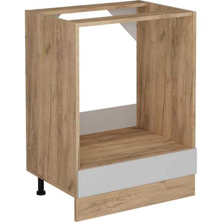 Vicco, Regal, Herdumbauschrank R-Line, Weiss Landhaus/Goldkraft Eiche, 60 cm ohne Arbeitsplatte