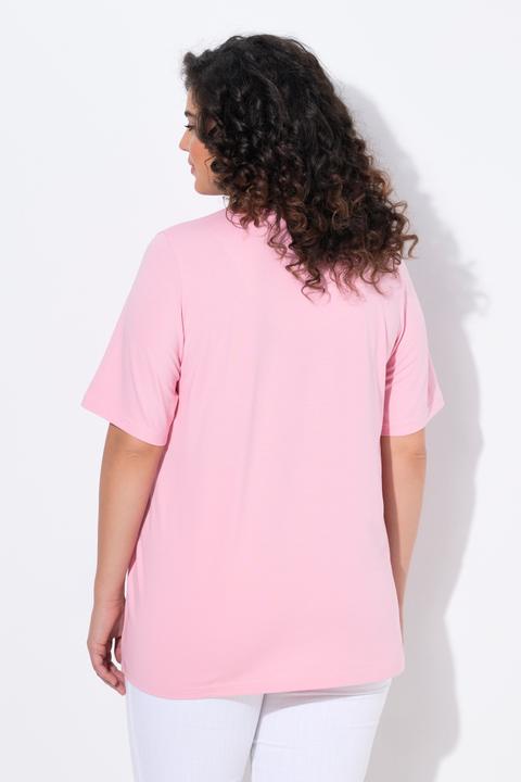 Immagine prodotto Ulla Popken T-shirt dal taglio svasato con scollo a tunica e mezze maniche (42, 44)