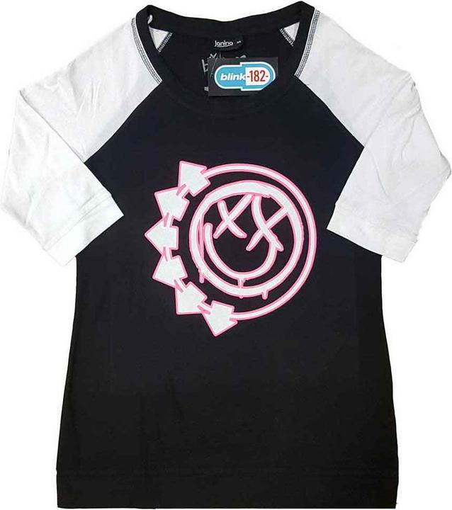 Immagine prodotto Blink 182 Six Arrow Smiling Face (Black, White Raglan (Girlie) (4XL)