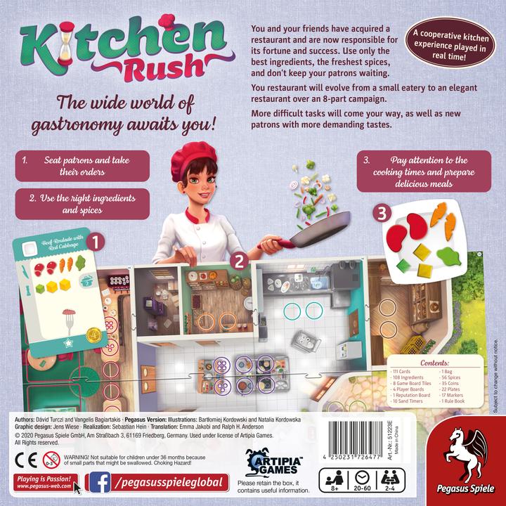 Produktbild Pegasus 51223E - Kitchen Rush (English Edition), Board Game (Englisch, 2 - 4 Spieler)