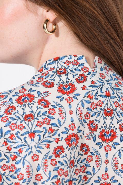Immagine prodotto Ulla Popken Blusa con stampa country, scollo montante e maniche lunghe (46, 48)