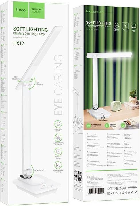 Immagine prodotto Hoco Desc lamp HX12 Eye protection foldable table lamp White (380 lm)