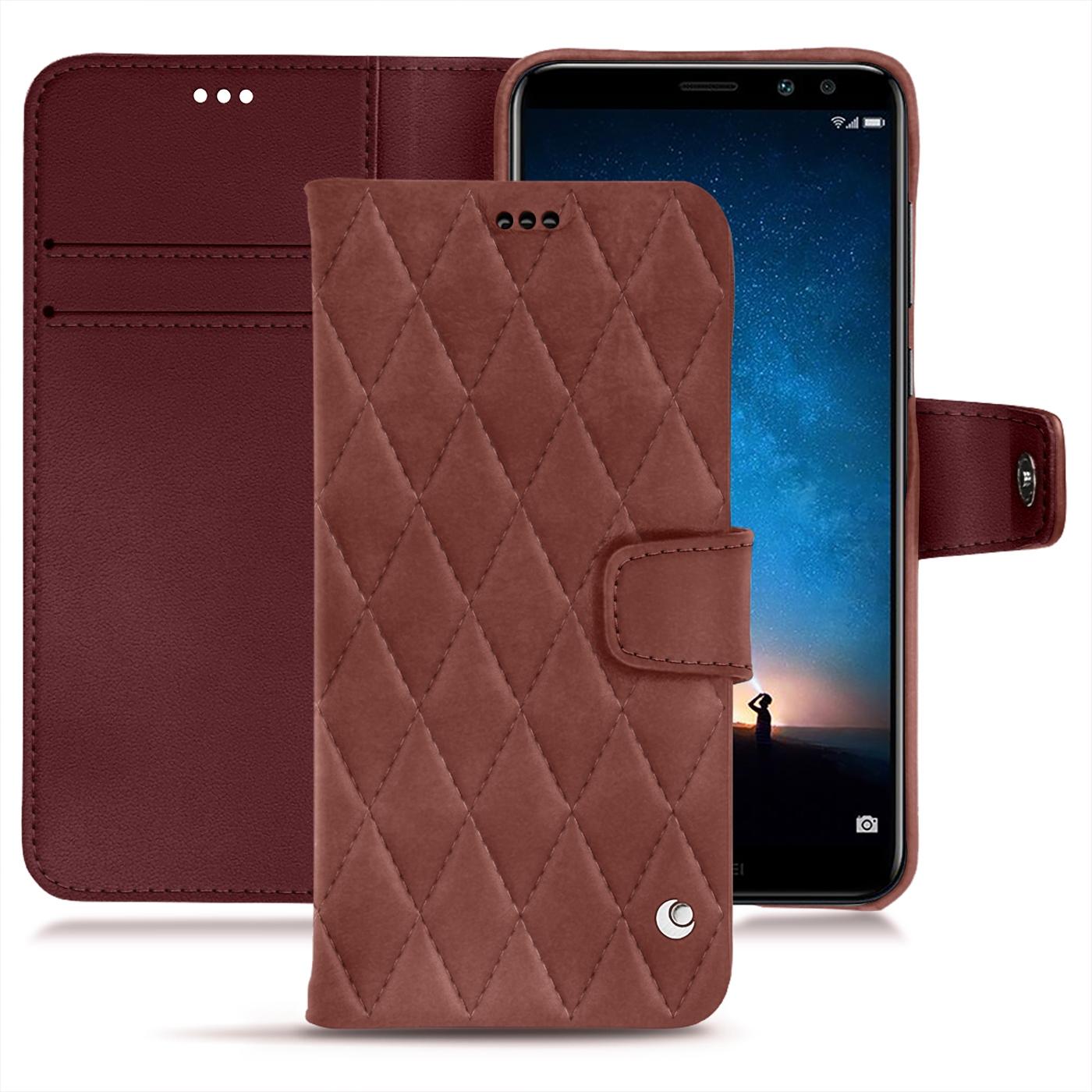 Noreve Lederschutzhülle Wallet (Huawei Mate 10 Lite), Smartphone Hülle, Rot