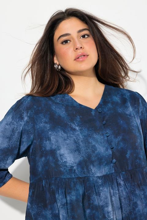 Produktbild Ulla Popken Bluse, Batikdruck, A-Linie, V-Ausschnitt, Langarm (42, 44)