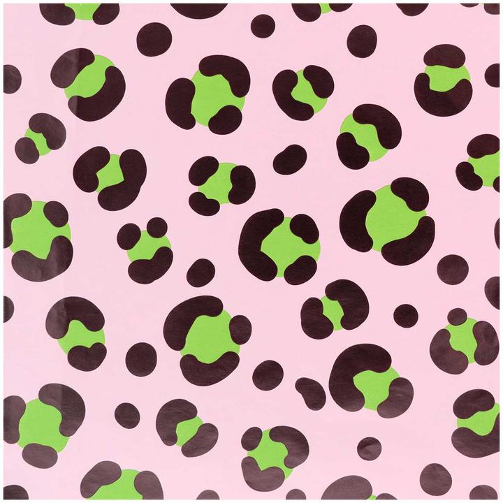 Produktbild Rico Design Geschenkpapier Leo 70 x 3 m, Rosa/Grün (1x)