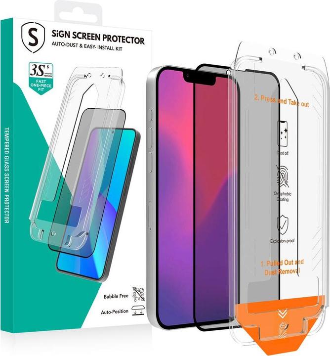 Produktbild SIGN Privacy Screen Protector iPhone 14/13/13Pro/16e/17e – EZ Apply applicator (Apple iPhone 13, Apple iPhone 13 Pro, Apple iPhone 14, Apple iPhone 16e, Apple iPhone 17e)