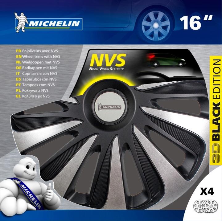 Immagine prodotto Michelin 9123, 40,6 cm (16"), Acrilonitrile butadiene stirene (ABS), Nero, Argento, Qualsiasi marca, Windo (4 pz., 16")