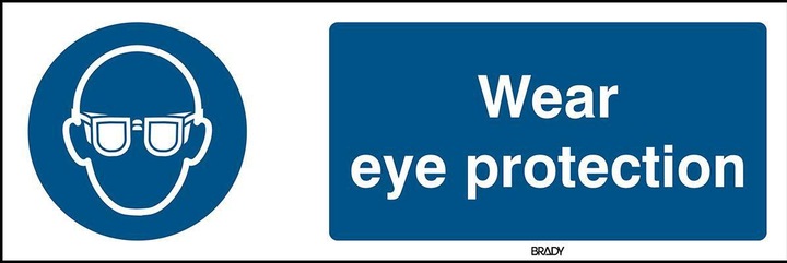 Actual product image Brady ISO Safety Sign - Wear eye