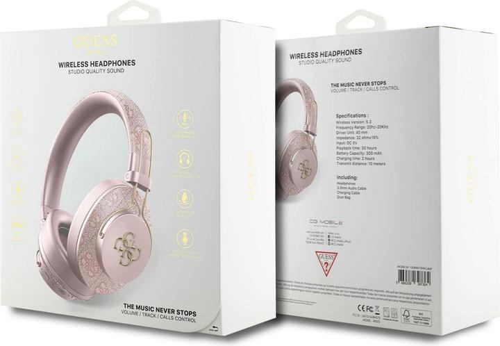 Image du produit Guess ENC 4G Metal Logo Bluetooth Stereo Headphone - pink (DNC, 30 h, Sans fil)