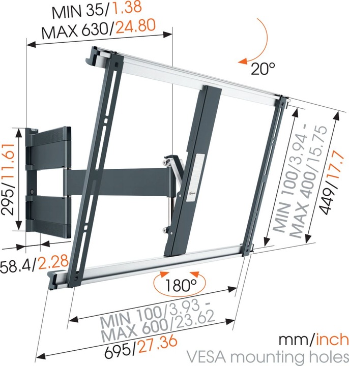 Produktbild Vogels Thin 545 (Wand, 65", 25 kg)