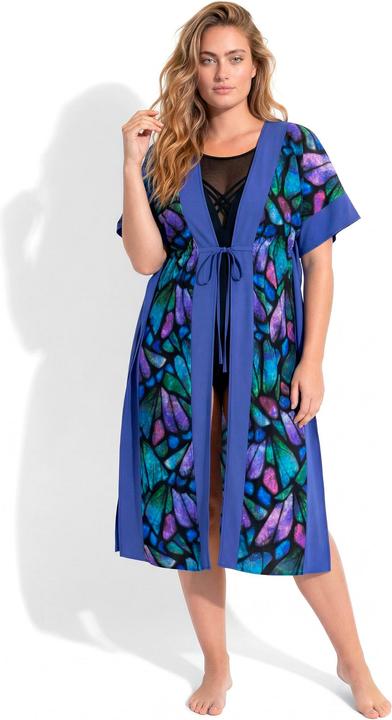 Produktbild Ulla Popken Midikleid, Schmetterlinge, V-Ausschnitt, Halbarm (42, 48)