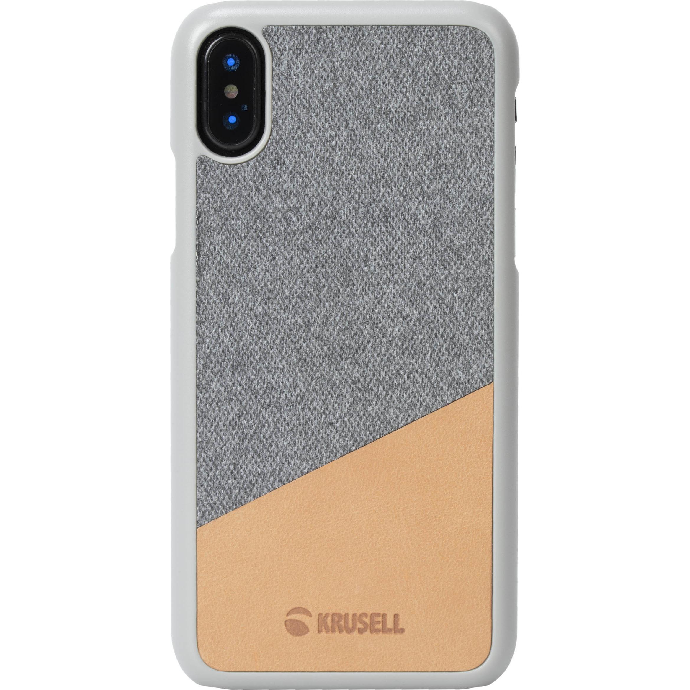 Krusell Tanum Cover (Apple iPhone XS Max), Smartphone Hülle, Grau, Beige