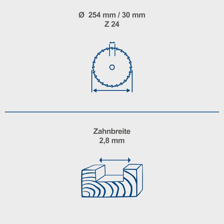 Actual product image Scheppach HW circular saw blade Ø 254 x 30 x 2.8 mm / 24 Z