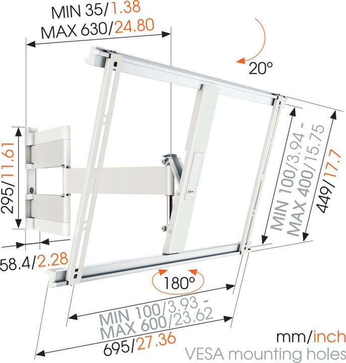 Actual product image Vogels Thin 545 (Wall, 65", 25 kg)