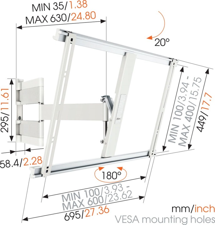 Produktbild Vogels Thin 545 (Wand, 65", 25 kg)