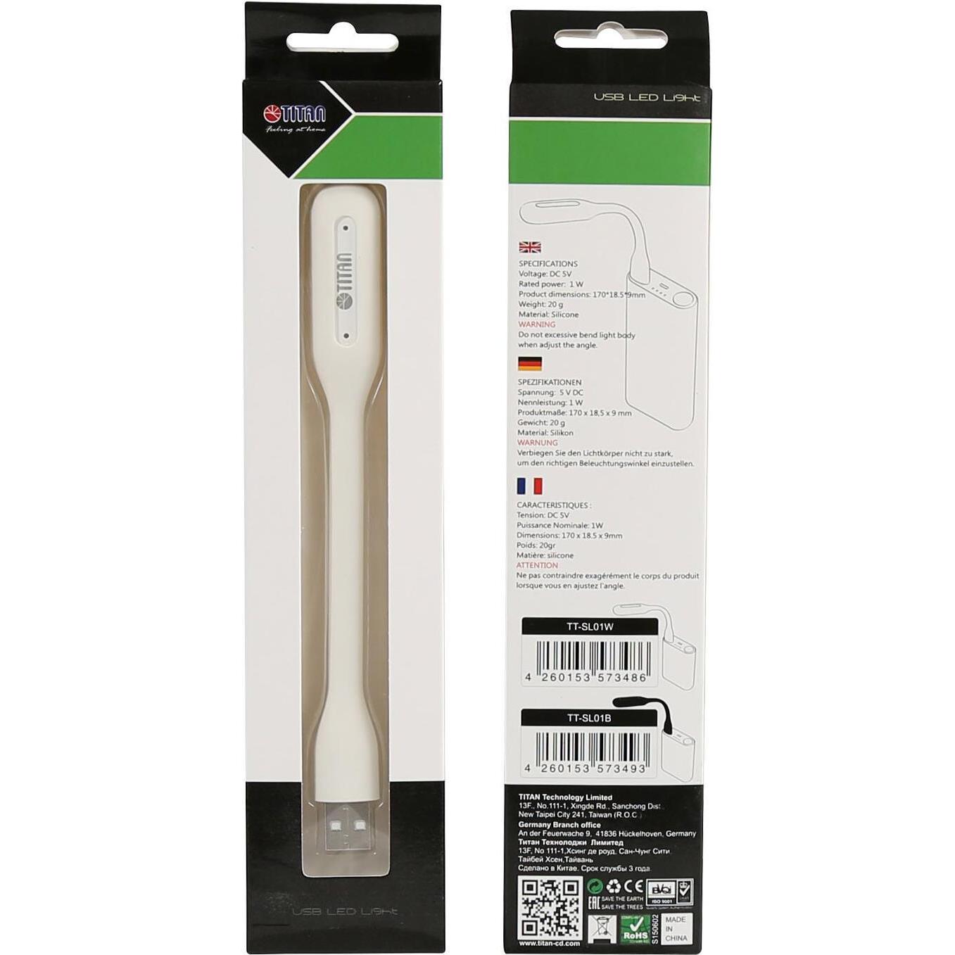 Thumbnail - Titan, Taschenlampe, TTL-SL01W - Weiss - Sichtverpackung - 18 mm - 168 mm - 8 mm - 20 g (16.80 cm)