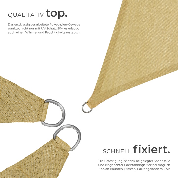 Actual product image tectake Triangular sun sail (300 x 300 x 300 cm)