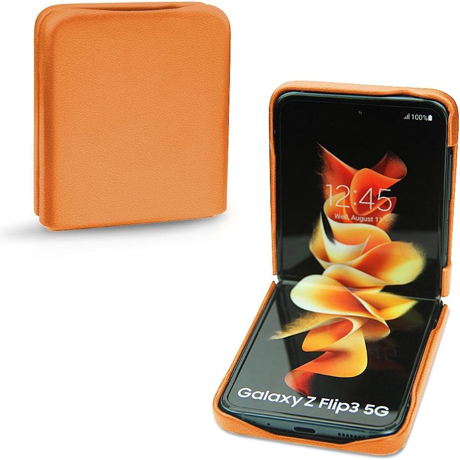 Noreve Lederschutzhülle (Samsung Galaxy Z Flip3), Smartphone Hülle, Orange