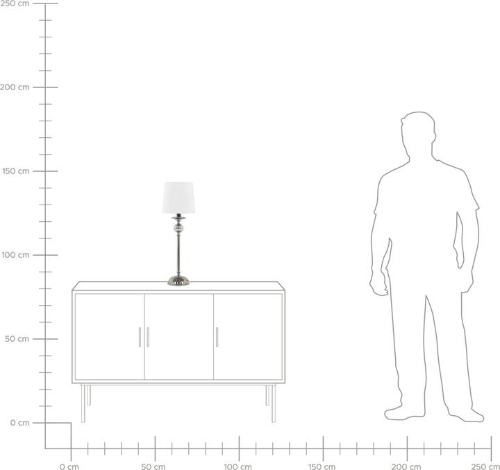 Valeurs nutritives et ingrédients Beliani Lampe de table blanche 62 cm ronde KUBENA (E14)