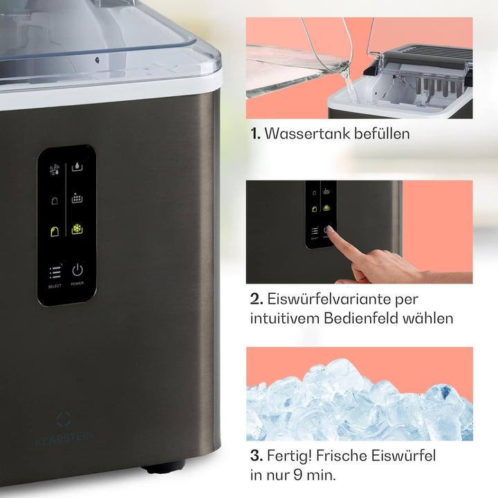 Produktbild Klarstein Eiswuerfelmaschine für Zuhause Dark Grey