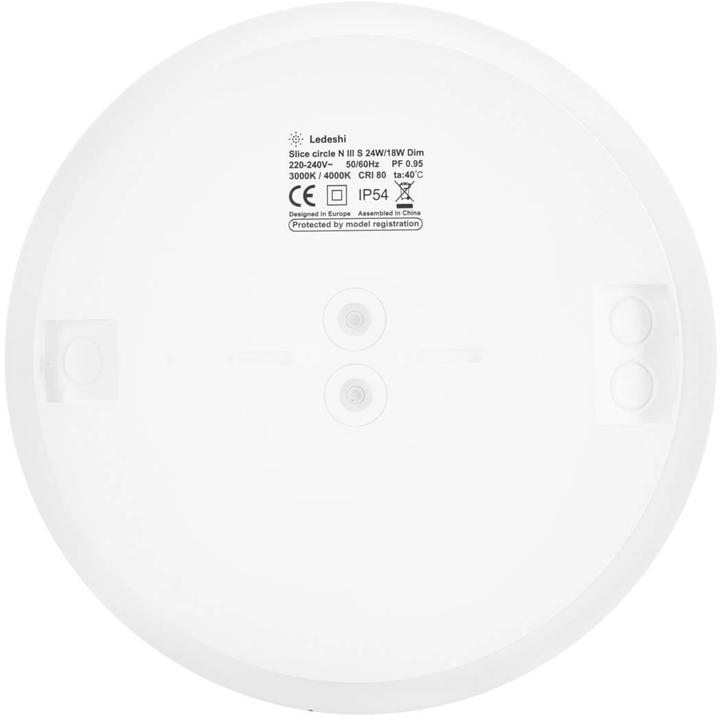 Actual product image Ledeshi Surface mounted luminaire SLICE CIRCLE N III 18/24W 3000/4000K White (2400 lm)