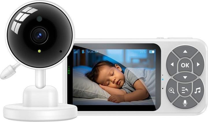 Yesido - Baby Monitor (KM26) - 3.5inch LCD Display, Night Vision, 2.4G Wireless Camera - White (Video & Audio)