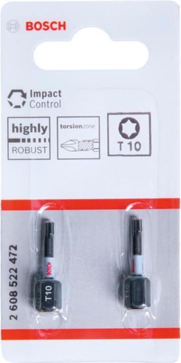 Actual product image Bosch Professional Zubehör PRO Torx Impact Bit, T10, 25 mm, 2 pcs.