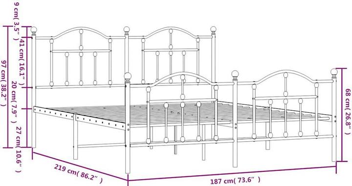 Produktbild vidaXL Bettgestell (183 x 213 cm)