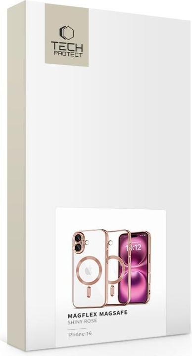 Produktbild Tech-Protect Etui MagFlex MagSafena iPhone 16 - przezroczyste / rÃ³Å¼owe (Apple iPhone 16)