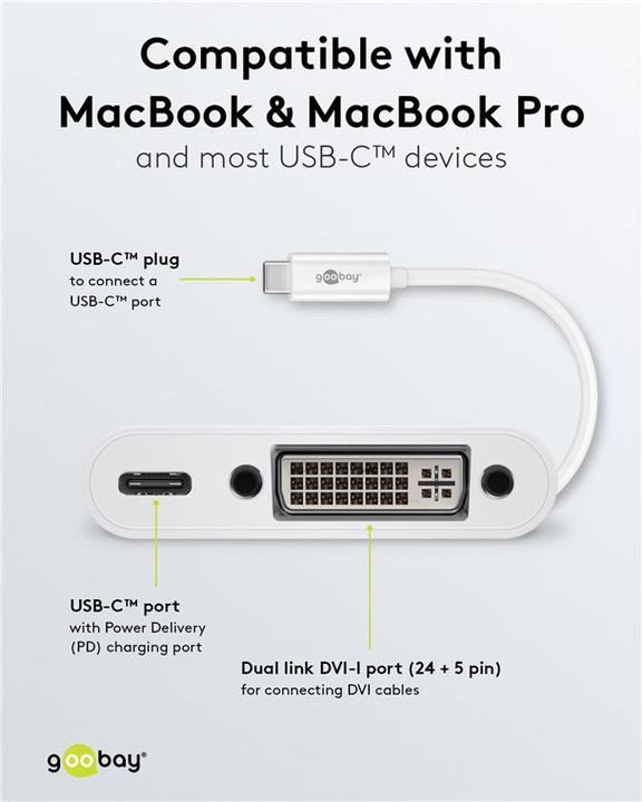 Produktbild Goobay USB Typ C — DVI (USB Typ-C, 19 cm)