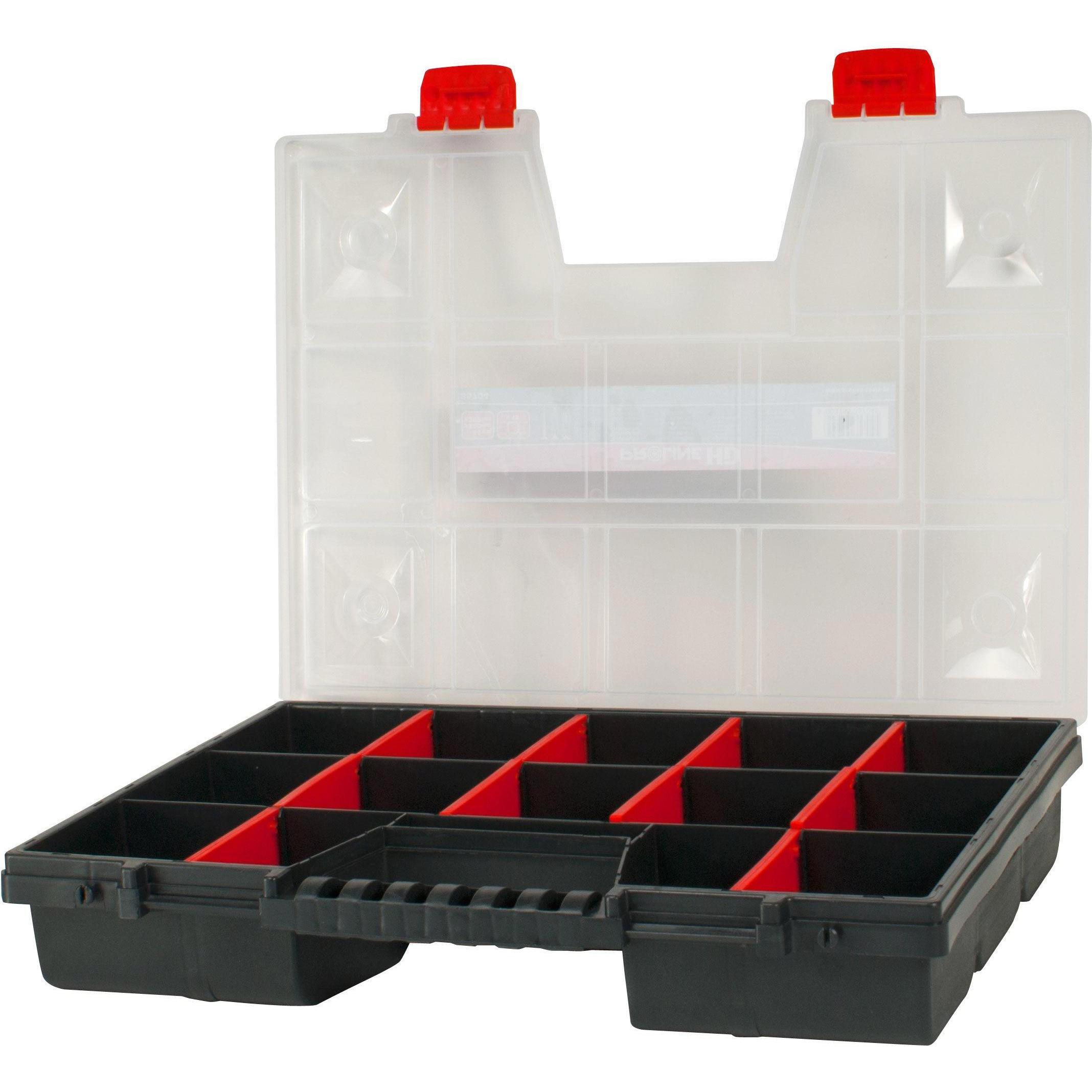 Proline, Sortimentskasten, 35704 DIY organizer with handle 15 compartments, 65x290x390 mm