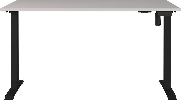 Actual product image Germania Boras height-adjustable desk cashmere rectangular, C-foot frame black 140.0 x 80 (140 x 80 x 71 cm)