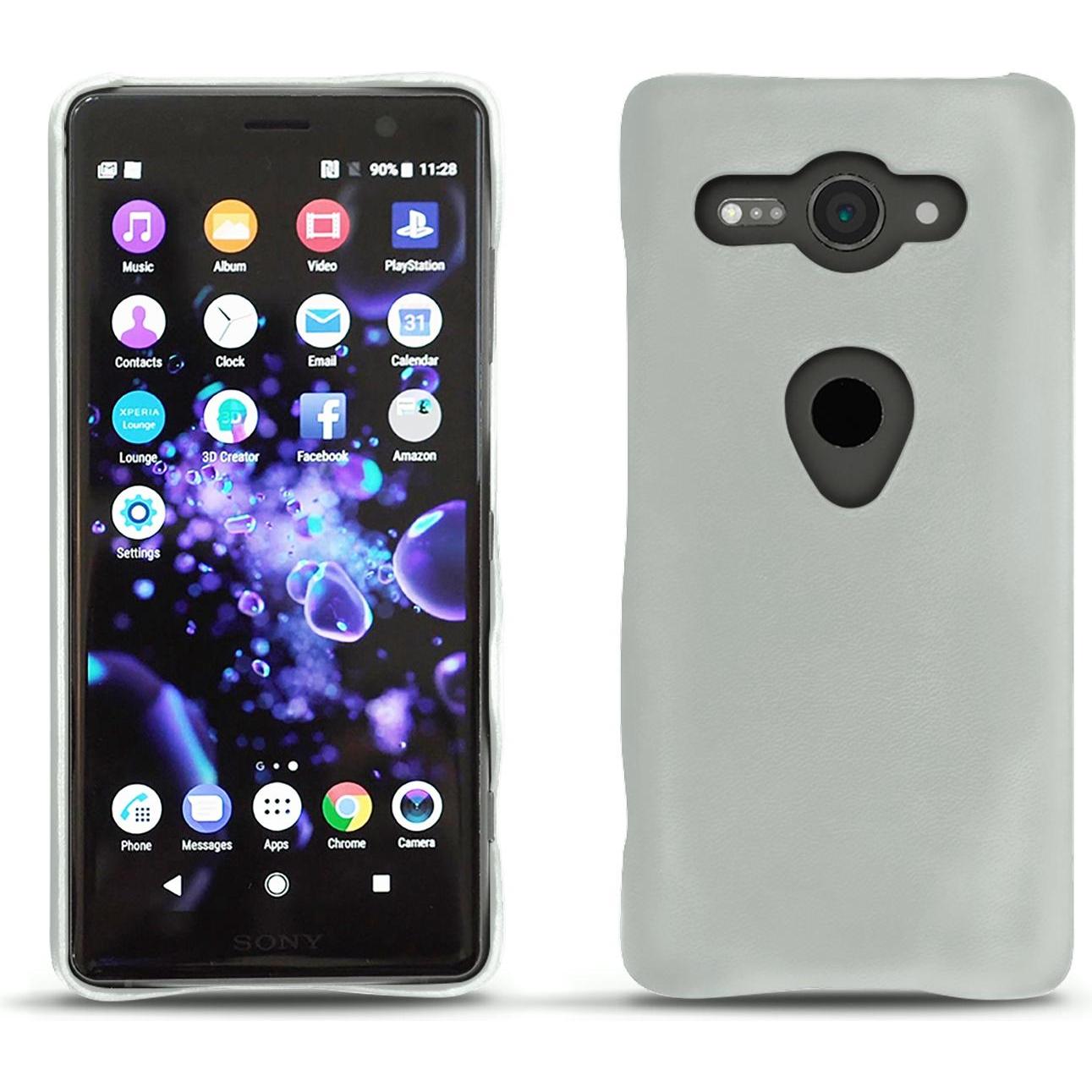 Noreve Lederschutzhülle (Sony Xperia XZ2 Compact), Smartphone Hülle, Grau