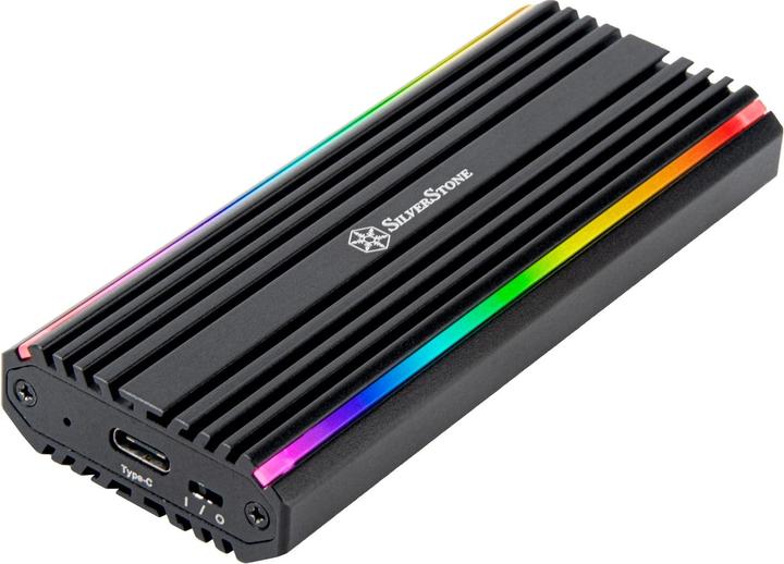 Silverstone Technologie SST-MS13 - USB-C 3.2 Gen2 10 Gbps NVMe / SATA M.2 SSD RGB behuizing, 71175, Sc (M.2 2230)