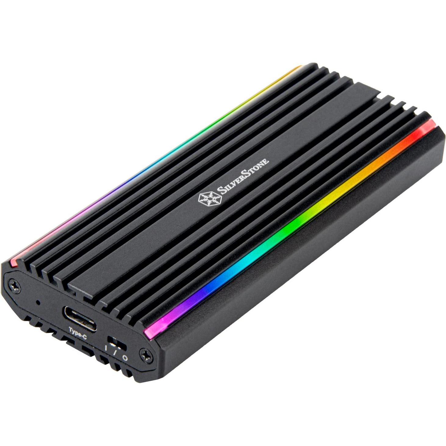 Silverstone Technology SST-MS13 - USB-C-3.2-Gen2-10-Gbps-NVMe- / SATA-M.2-SSD-RGB-Gehäuse, 71175, Sc (M.2 2230), Festpla...