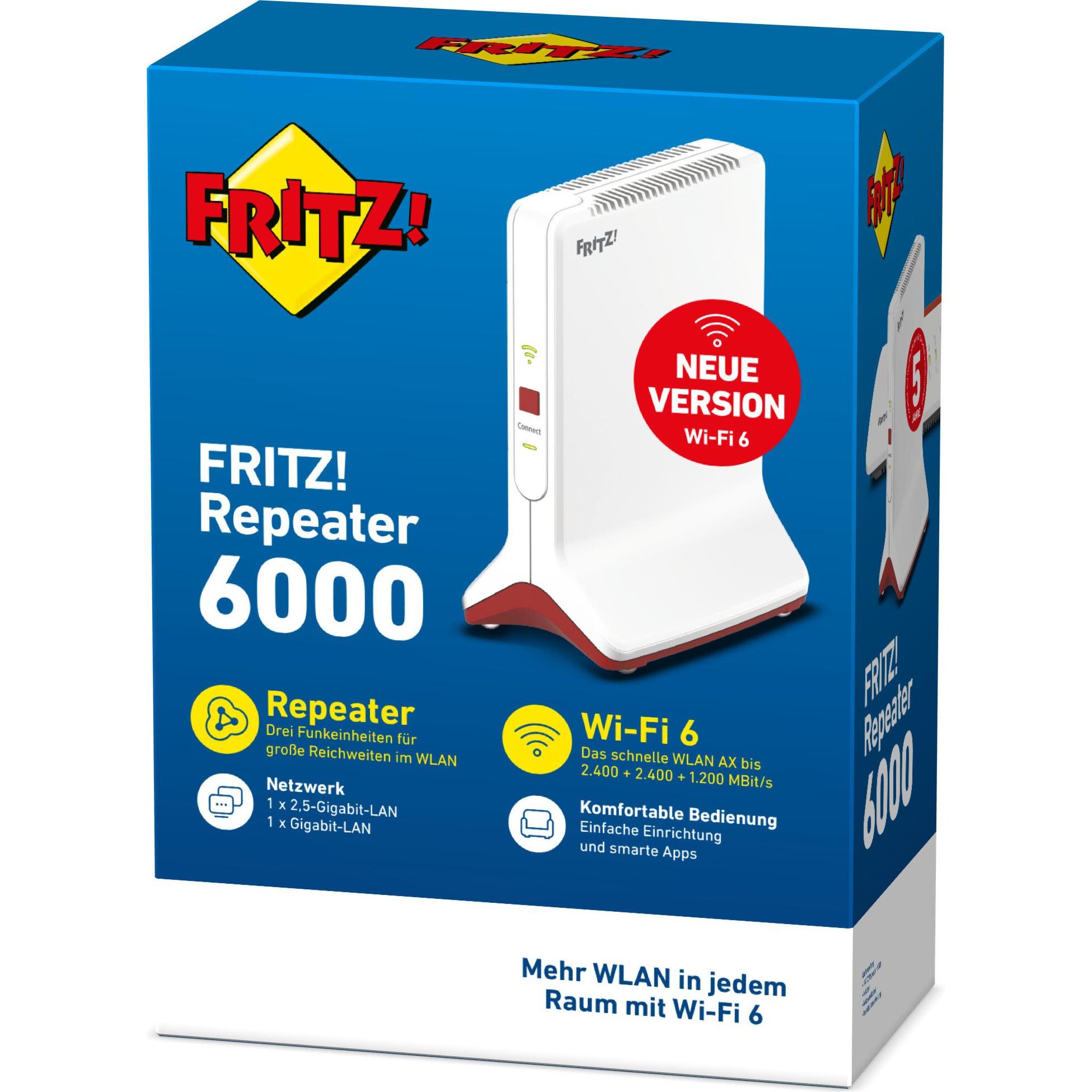 Thumbnail - AVM FRITZ.Repeater 6000 (2400 Mbit/s, 1200 Mbit/s), WLAN Repeater