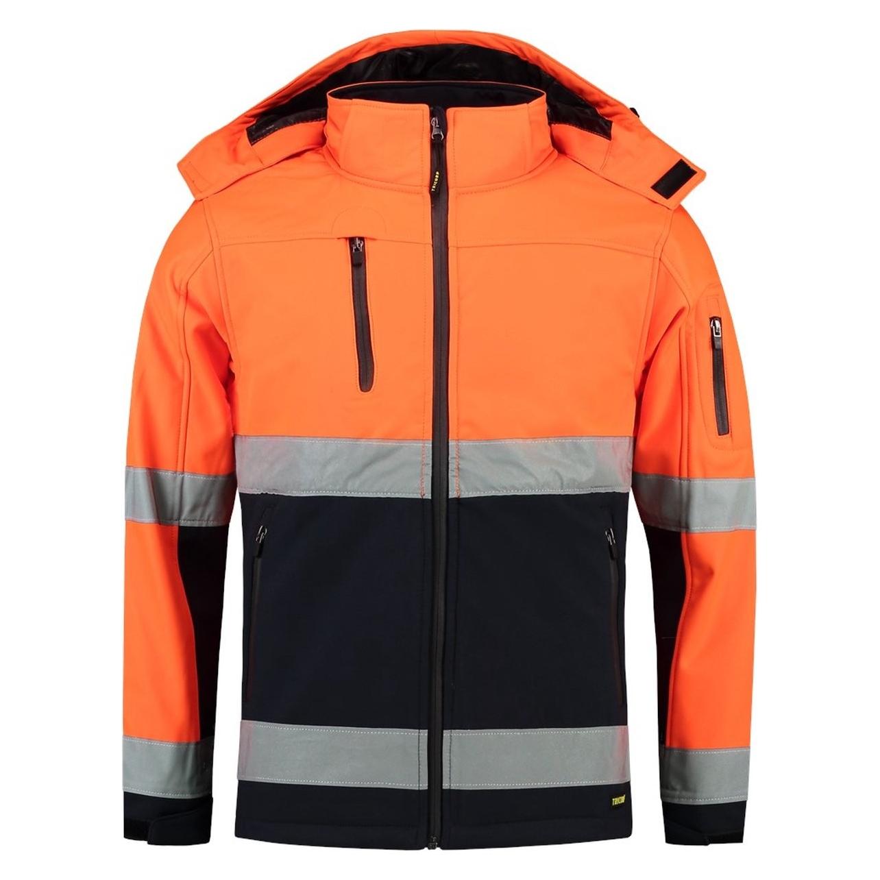 Tricorp, Werkjas, Soft Shell Jack EN471 Bi -Color - Workwear - 403007 - Fluor Oranje / Navy - (Xxl)