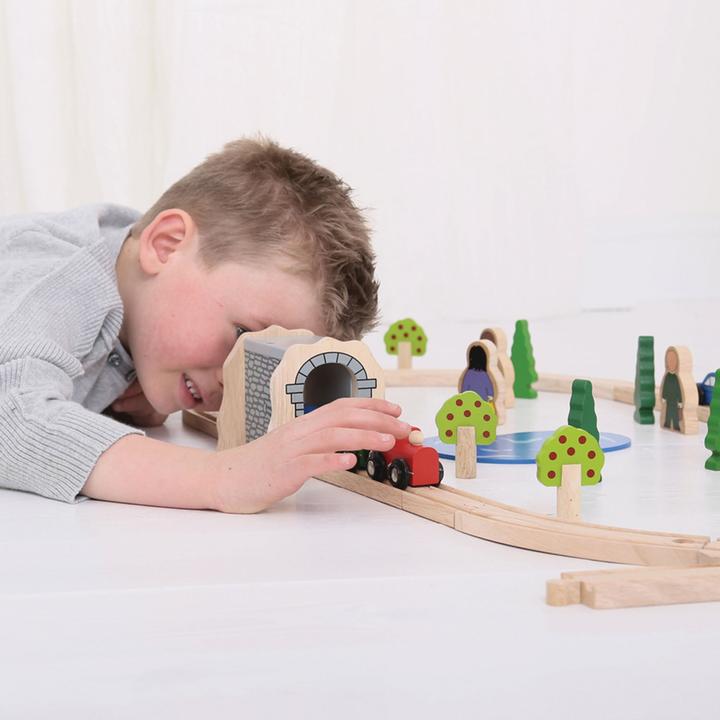 Produktbild Bigjigs Hölzerne Schienen-grau-Tunnel