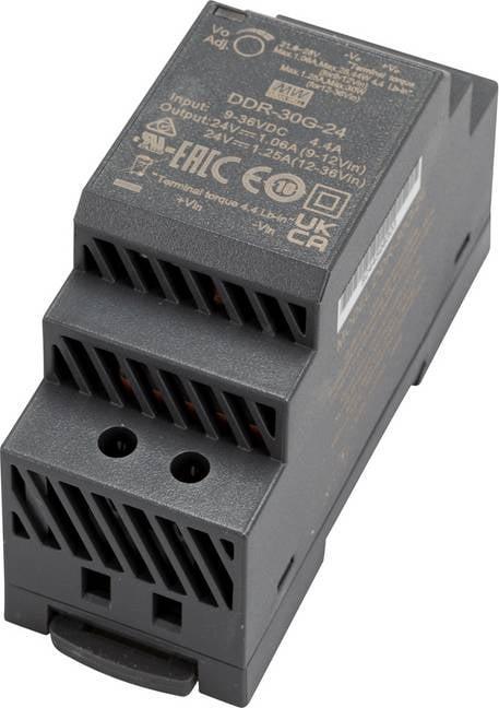 Actual product image MeanWell DIN rail DC/DC converter (DIN rail) 24 V/DC 1.25 A 30 W 1 x