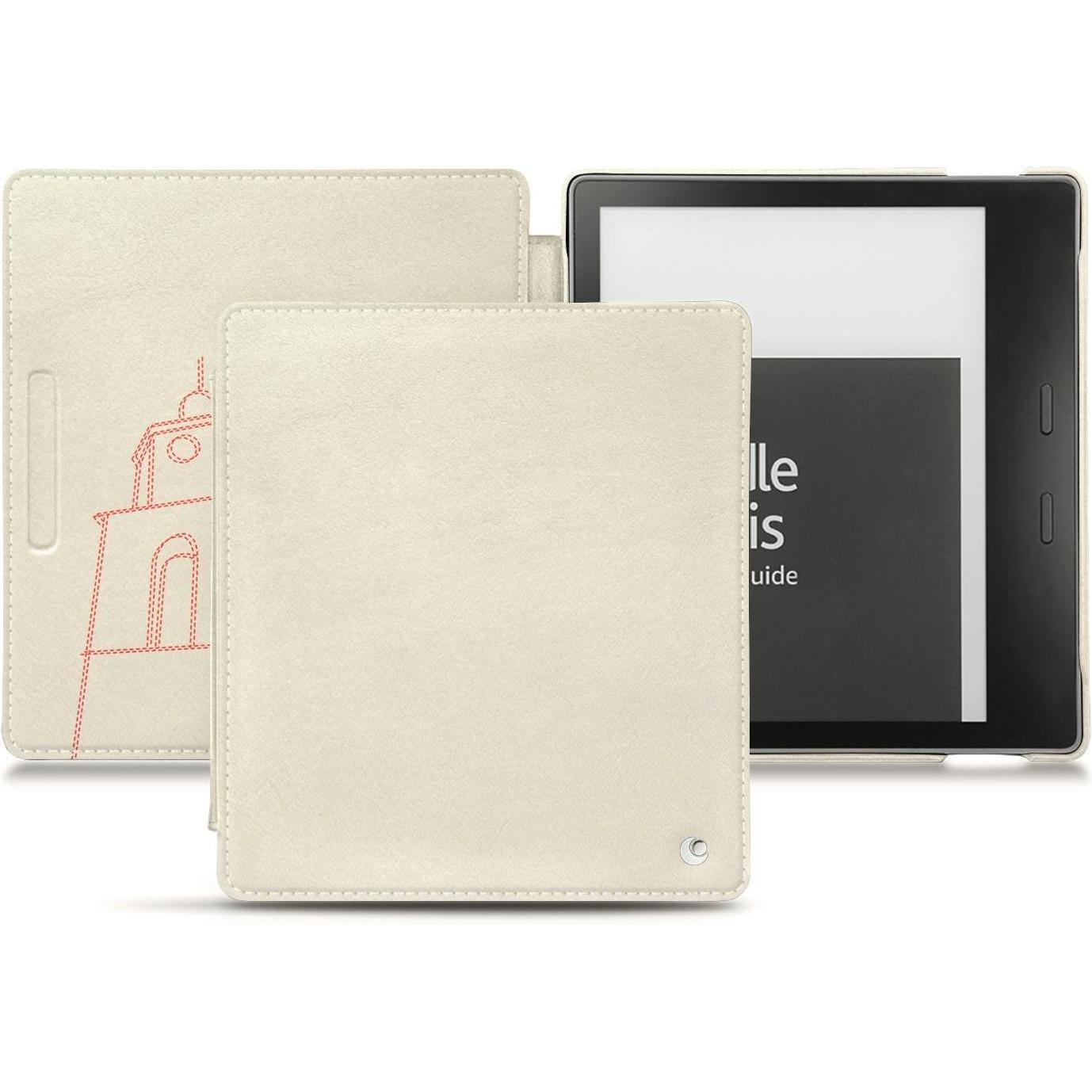 Noreve Lederschutzhülle horizontal (Kindle Oasis 2017), Tablet Hülle, Weiss