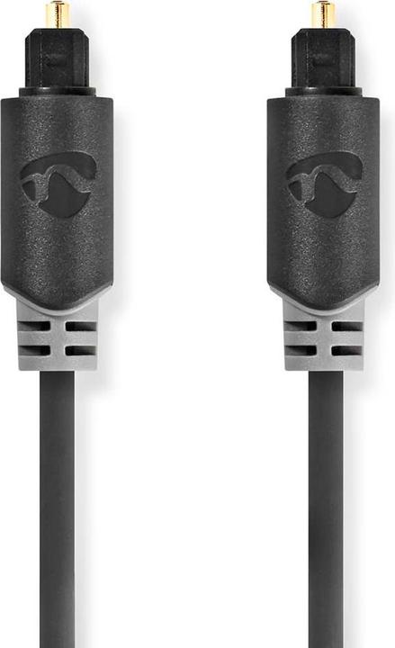 Produktbild JTI Optisches Audiokabel | TosLink Stecker | TosLink Stecker | 2,00 m | Rund | PVC | Anthrazit | Box (2 m, TOSLINK)
