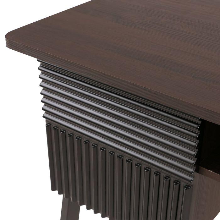 Produktbild Mendler Schreibtisch HWC-O40, MDF Metall Melamin 78x120x60cm – Walnuss-Optik